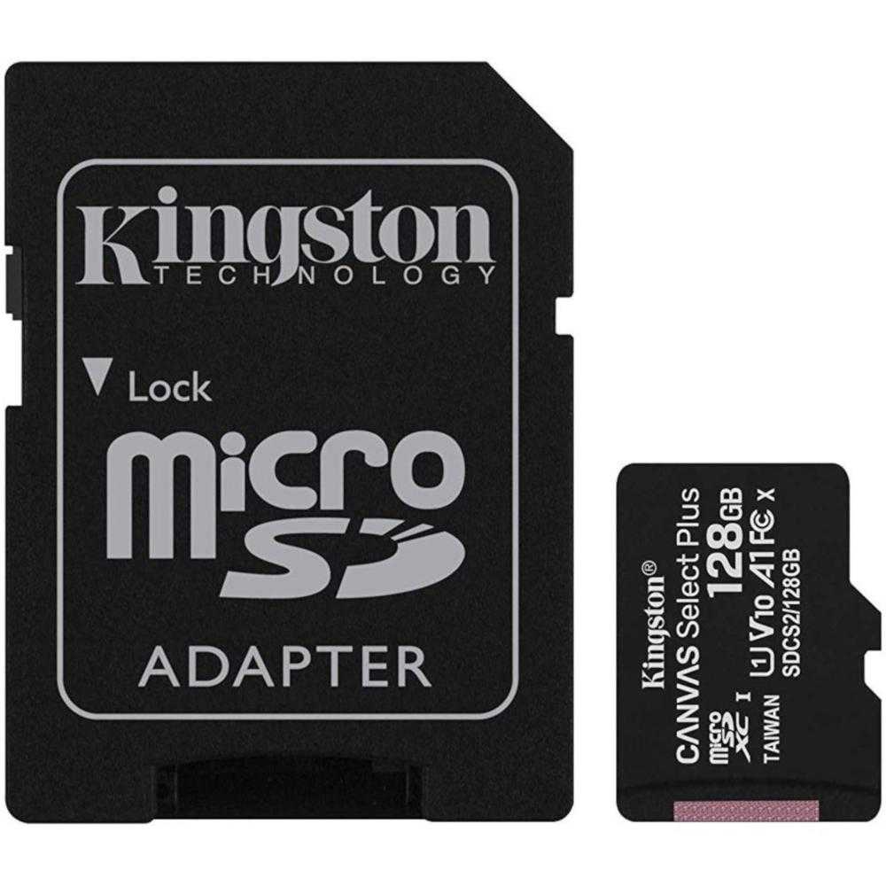 Card de memorie Kingston MicroSD, Canvas Select Plus, 128GB, Class 10, Adaptor