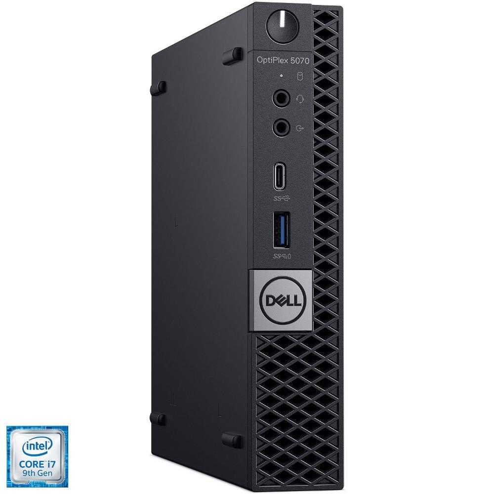  Sistem Desktop PC Dell OptiPlex 5070, Intel&#174; Core&trade; i7-9700T, 8GB DDR4, SSD 256GB, Intel&#174; UHD Graphics, Ubuntu Linux 18.04 