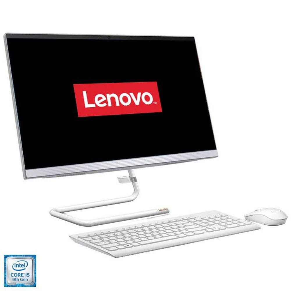  Sistem Desktop PC All-In-One Lenovo IdeaCentre A340-24ICK, Intel&#174; Core&trade; i5-9400T, 4GB DDR4, HDD 1TB + SSD 128GB, Intel&#174; UHD Graphics, Free DOS 