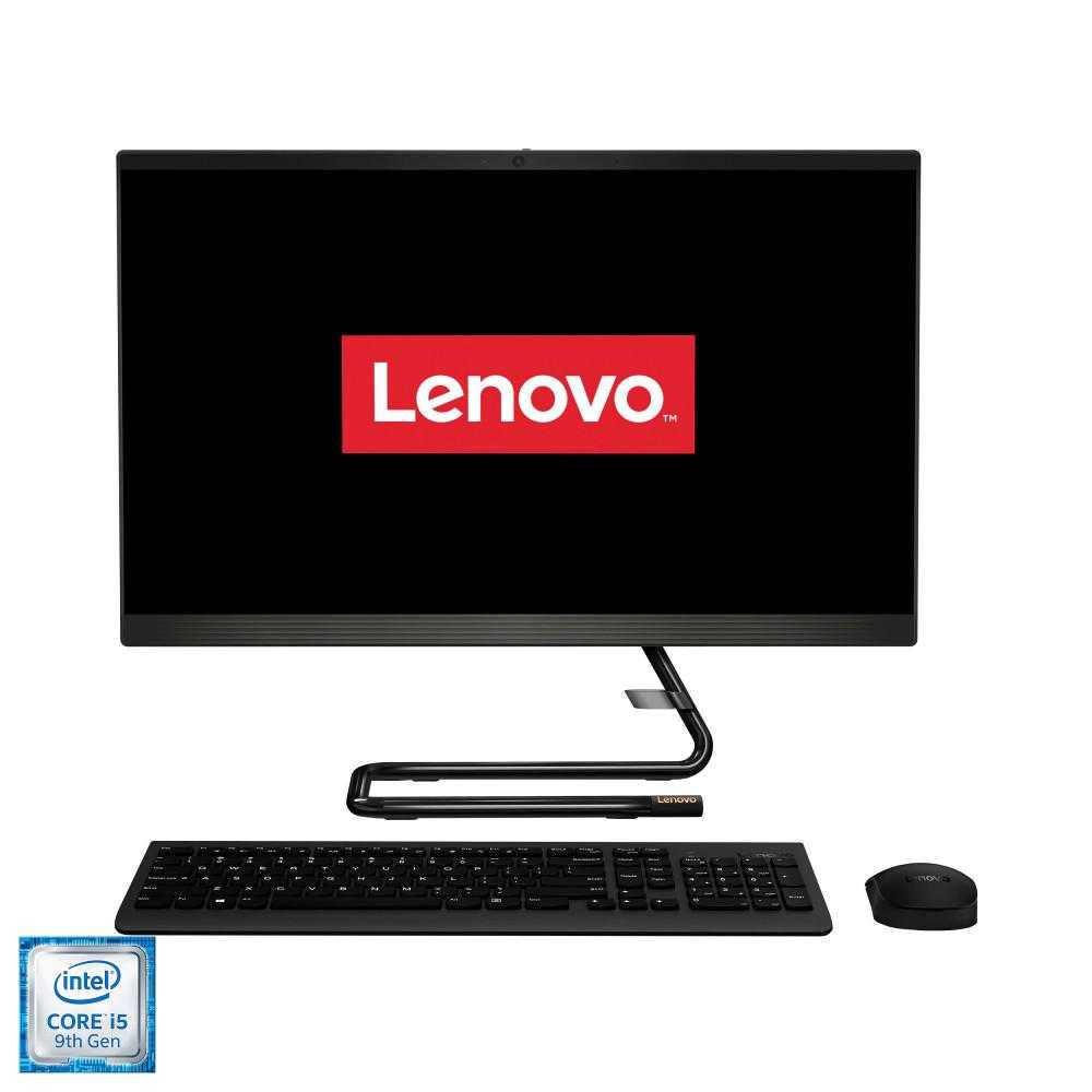  Sistem Desktop PC All-In-One Lenovo IdeaCentre A340-24ICK, 23.8", Intel&#174; Core&trade; i5-9400T, 4GB DDR4, HDD 1TB + SSD 128GB, Intel&#174; UHD Graphics, Free DOS 