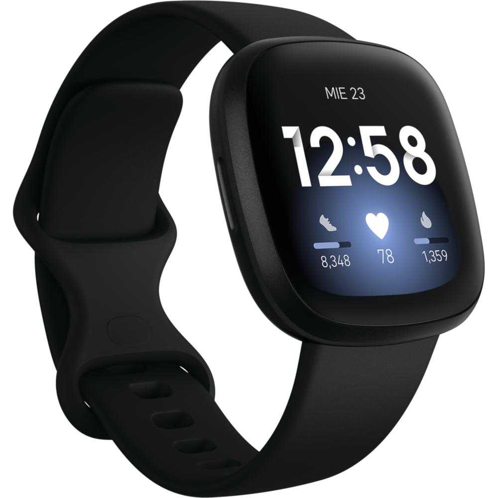 Smartwatch Fitbit Versa 3, NFC, Negru