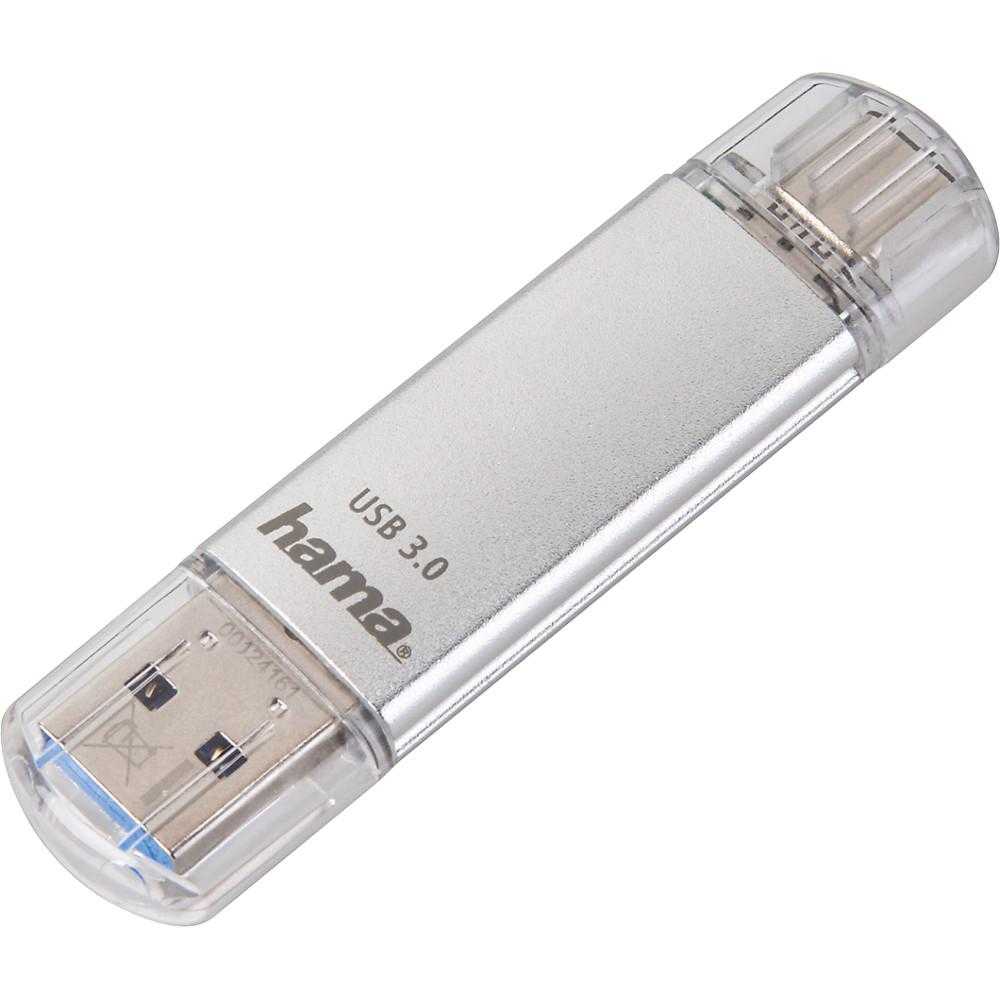 Memorie USB Hama C-Laeta Type-C 124161, 16 GB, OTG, USB 3.1/USB 3.0, Argintiu