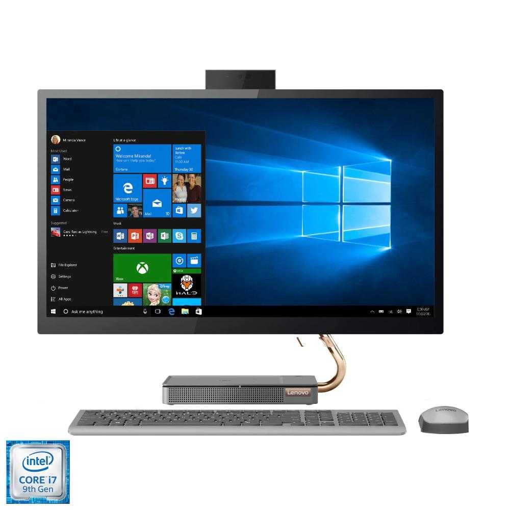  Sistem Desktop PC All-In-One Lenovo IdeaCentre A540-27ICB, 27" QHD, Touch, Intel&#174; Core&trade; i7-9700T, 16GB DDR4, HDD 1TB + SSD 512GB, Intel&#174; UHD Graphics, Windows 10 Home 