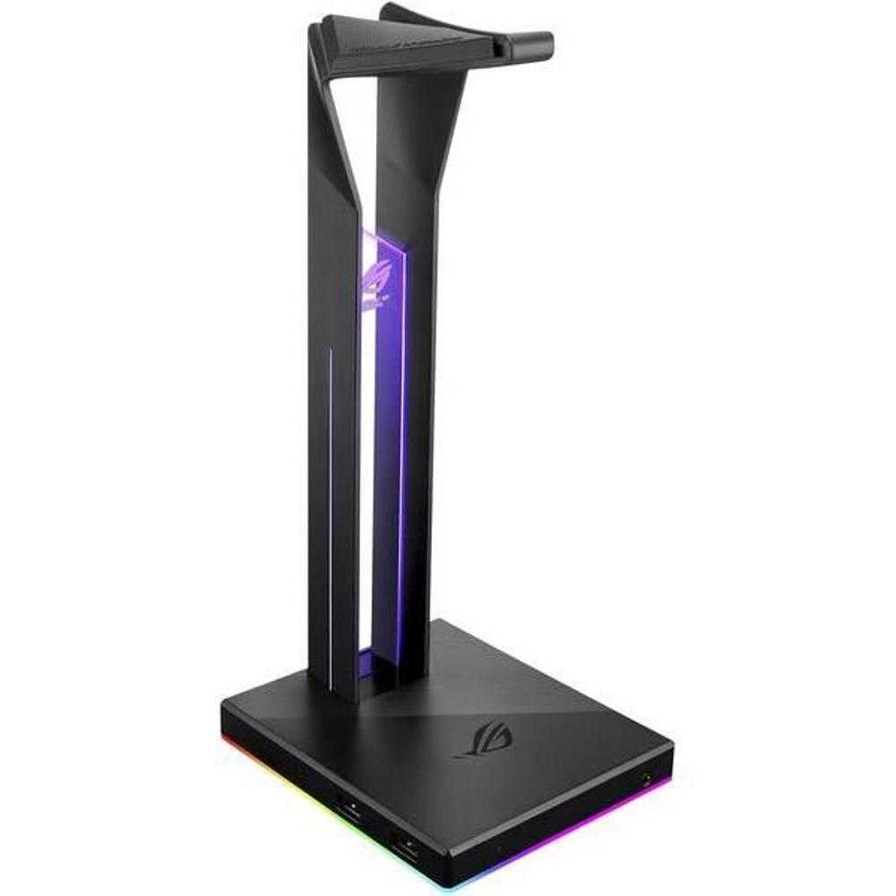 Stand casti Asus ROG Throne Qi, iluminare RGB, Negru