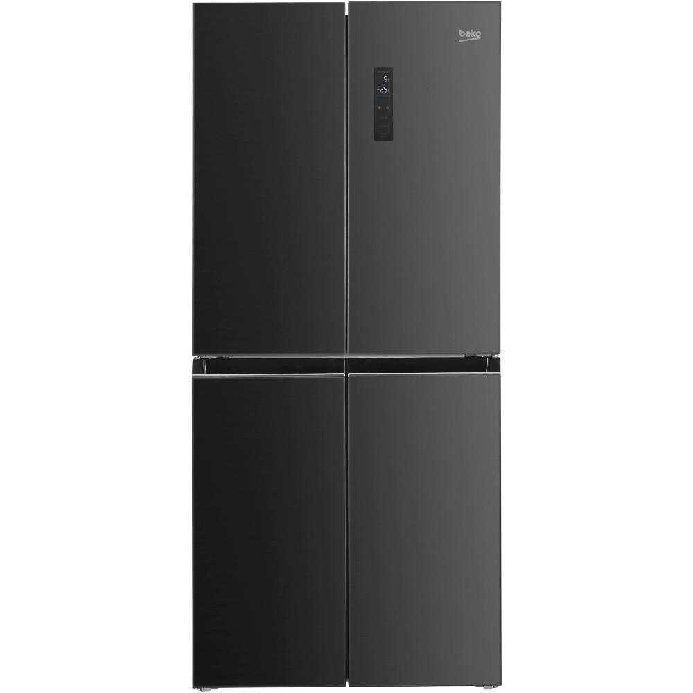 Side by Side Beko GNO4031GS, 421 l, Neo Frost Dual Cooling, Compresor ProSmart Inverter, Afisaj electronic, Clasa E, (clasificare energetica veche Clasa A+), H 180 cm, Argintiu inchis