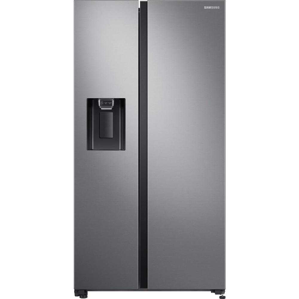  Side by Side Samsung RS64R5302M9/EO, 635 l, No Frost, Digital Inverter, PowerFreeze, Mono Cooling, Dozator apa, Clasa F (clasificare energetica veche Clasa A++), H 178 cm, Argintiu 