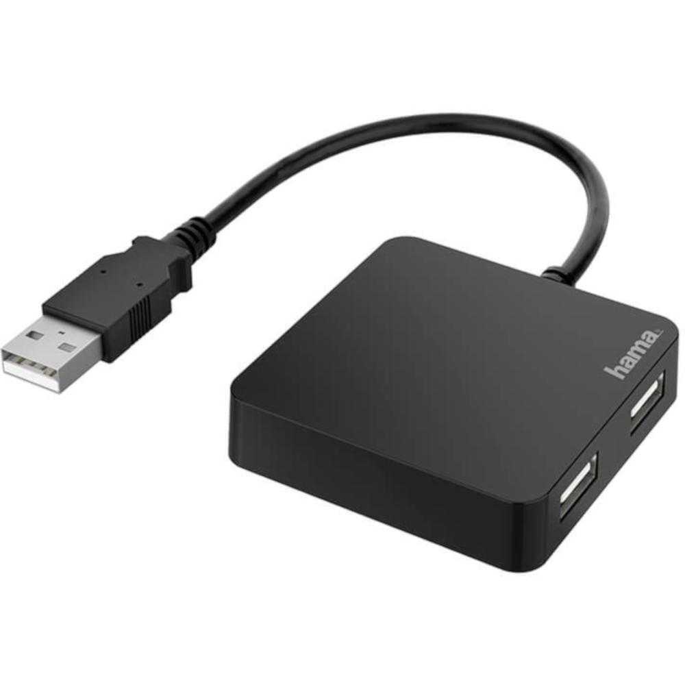 Hub USB Hama 200121, 4 porturi, USB 2.0, Negru