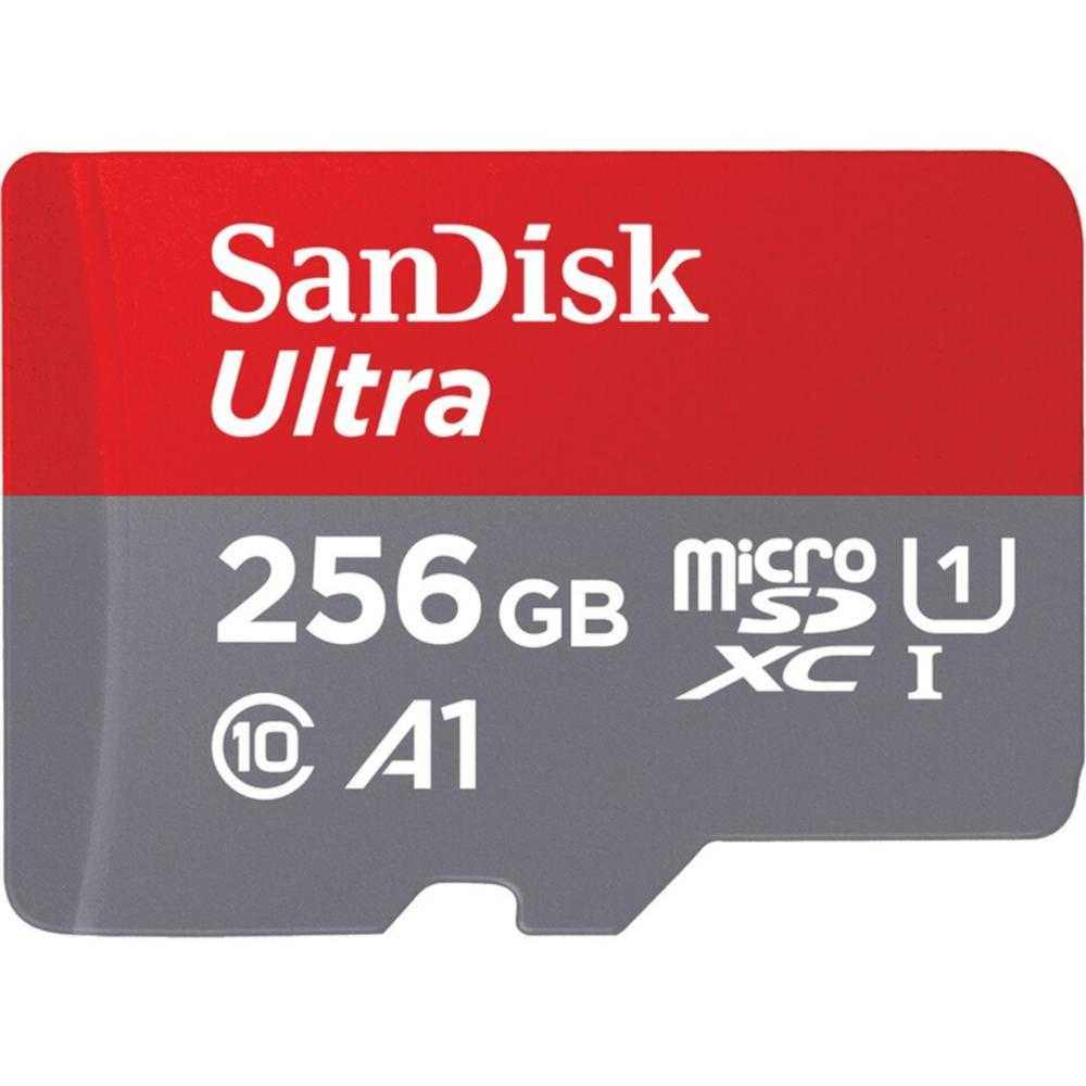 Card De Memorie Sandisk Ultra Microsdxc, 256gb, 120mb/s, A1 Class 10 Uhs-i + Sd Adapter