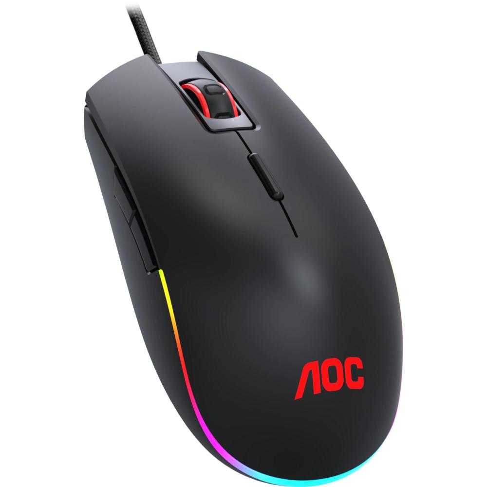 Mouse gaming Aoc GM500, iluminare RGB, Negru