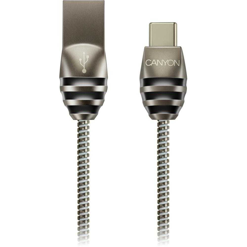  Cablu de date Canyon CNS-USBC5DG, Type-C, 1m, Gri 