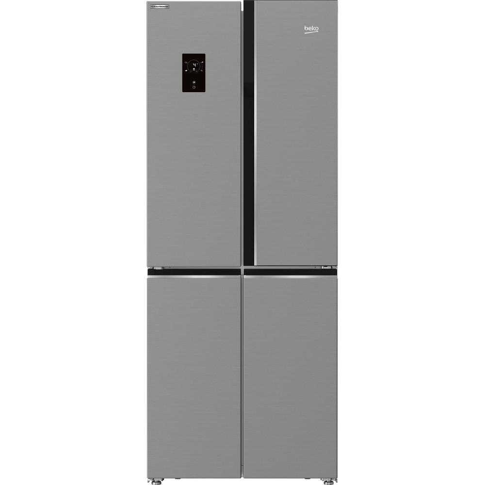  Side by Side Beko GNE480E30ZXPN, 478 l, Neo Frost Dual Cooling, Compresor ProSmart Inverter, Afisaj electronic, ​Clasa F (clasificare energetica veche Clasa A+), H 192 cm, Argintiu 