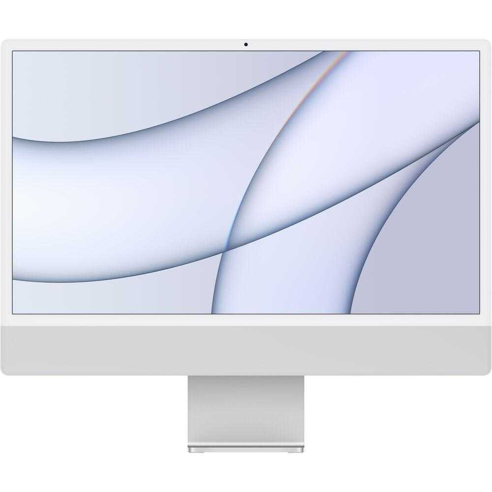 Sistem Desktop PC All-In-One Apple iMac 24? (Mid 2021), Apple M1, 8GB RAM, SSD 512GB, Apple M1 8-core GPU, macOS Big Sur, INT KB, Silver Apple imagine noua idaho.ro