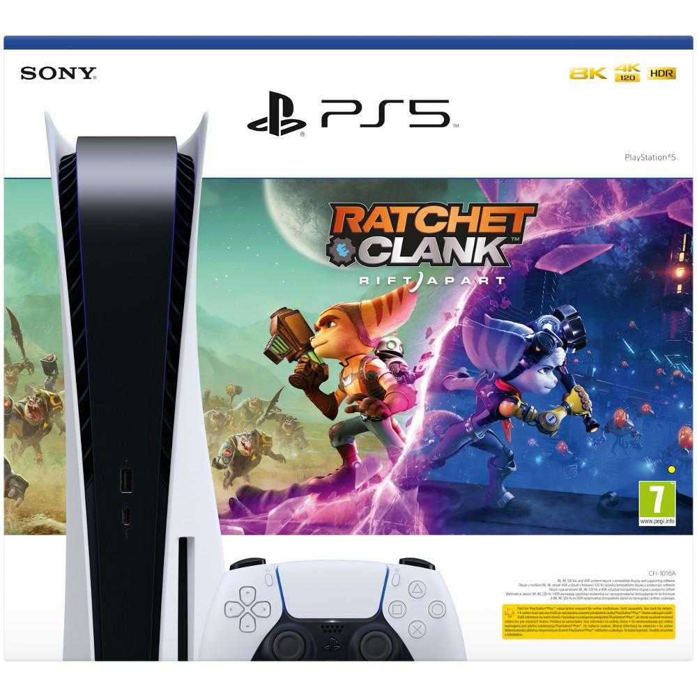  Consola Sony PS5 (PlayStation 5), 825GB, Alb + Joc Ratchet & Clank: Rift Apart 