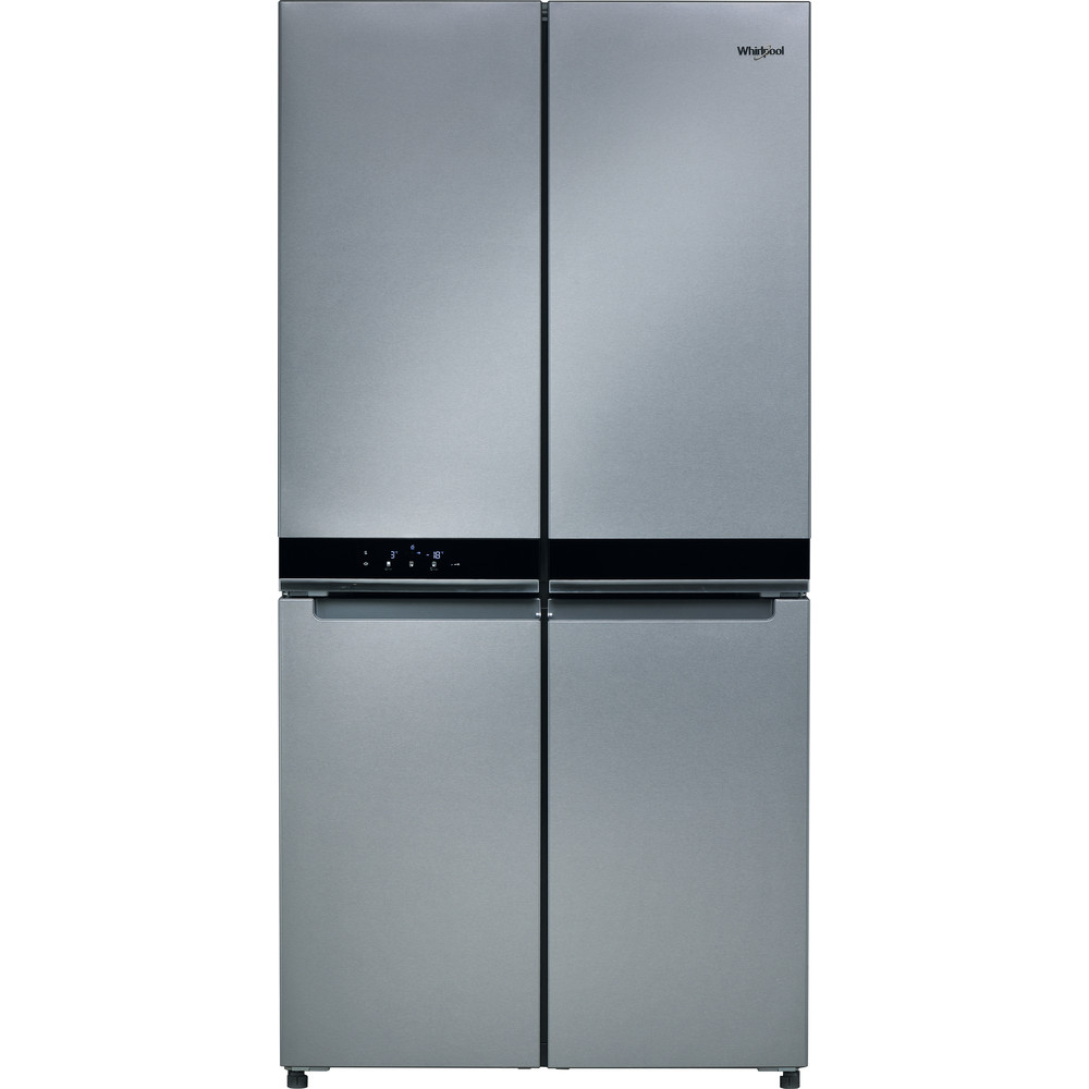 Side by Side Whirlpool WQ9 B2L, 594 l, No Frost, FreshLock, EnergySaving, FlexiFreeze, Zen Technology, Inghetare rapida, Control electronic, Clasa E, H 187.4 cm, Argintiu