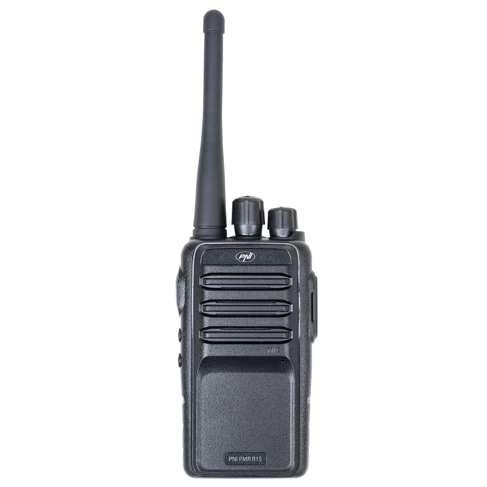 Statie radio portabila profesionala PNI PMR R15 0.5W, ASQ, TOT, monitor, programabila, acumulator 1200mAh, coduri CTCSS-DCS