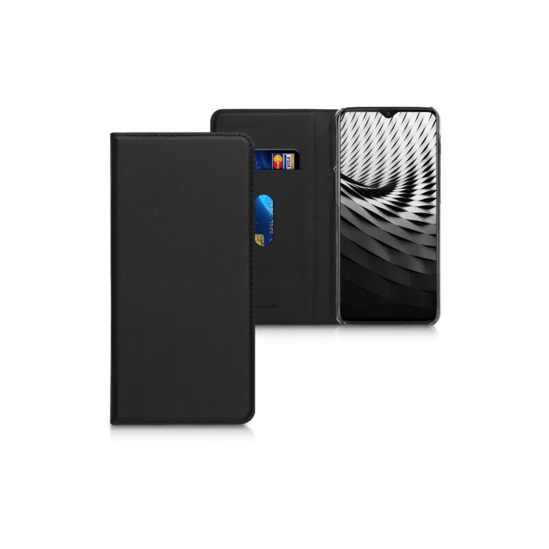 Husa pentru OnePlus 6T, Piele ecologica, Negru, 46320.01