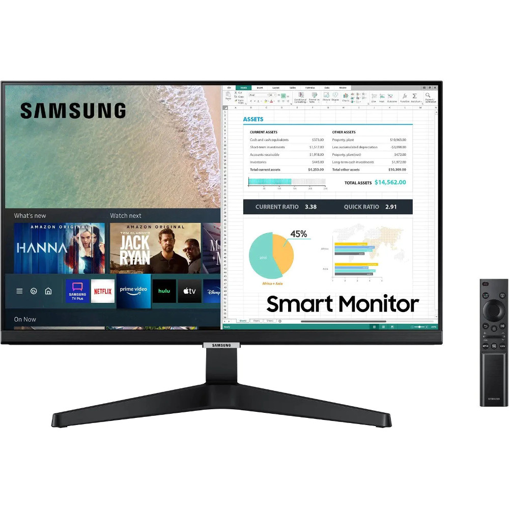  Monitor Smart LED Samsung LS24AM506NUXEN, 23.8", Full HD, HDMI, FreeSync, Bixby, Negru 