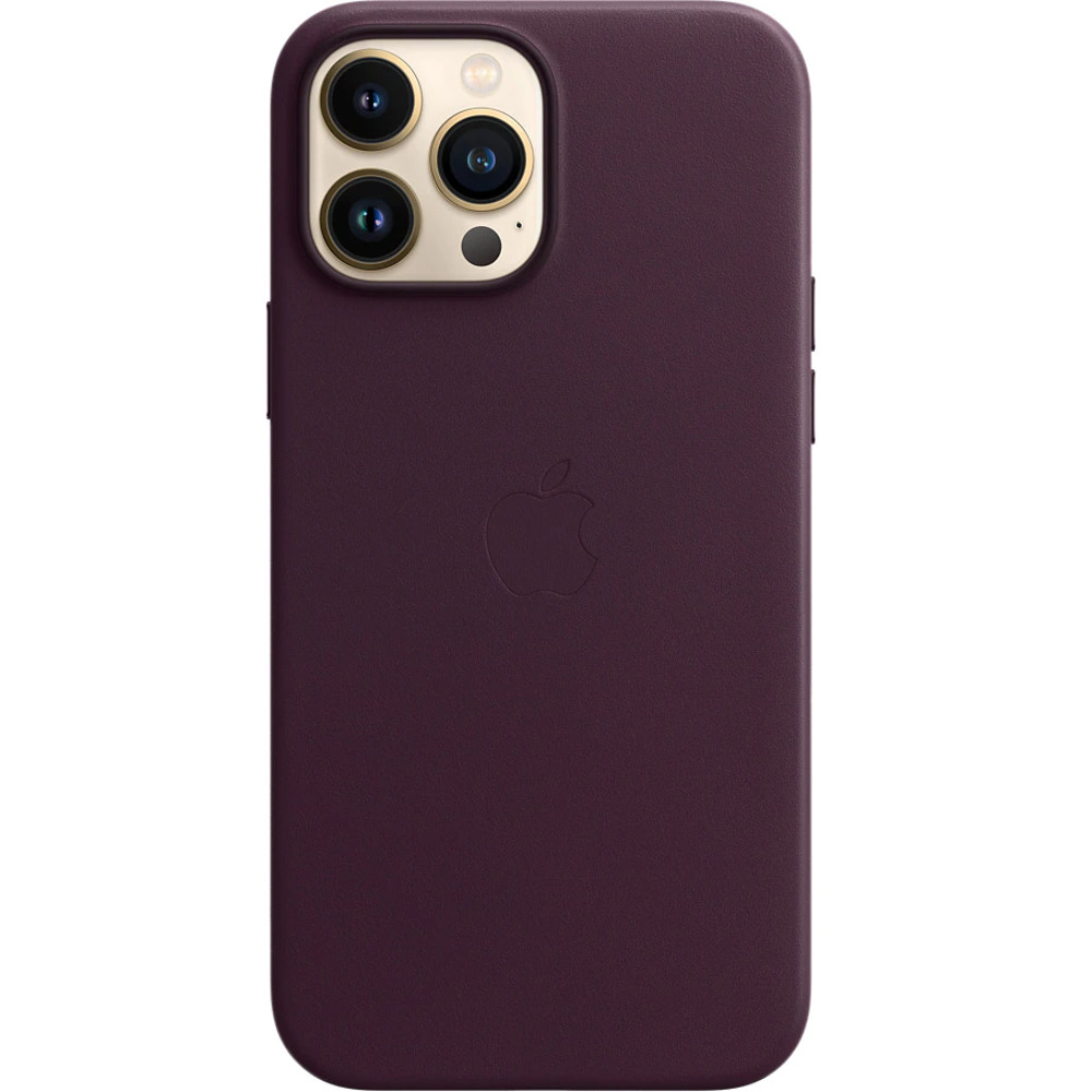 Husa de protectie Apple Leather Case with MagSafe pentru iPhone 13 Pro Max, Dark Cherry