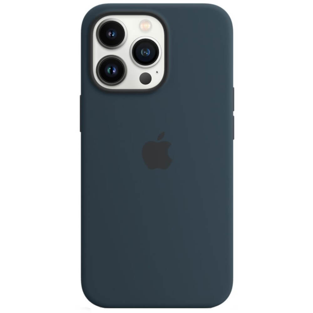 Husa de protectie Apple Silicone Case with MagSafe pentru iPhone 13 Pro, Abyss Blue