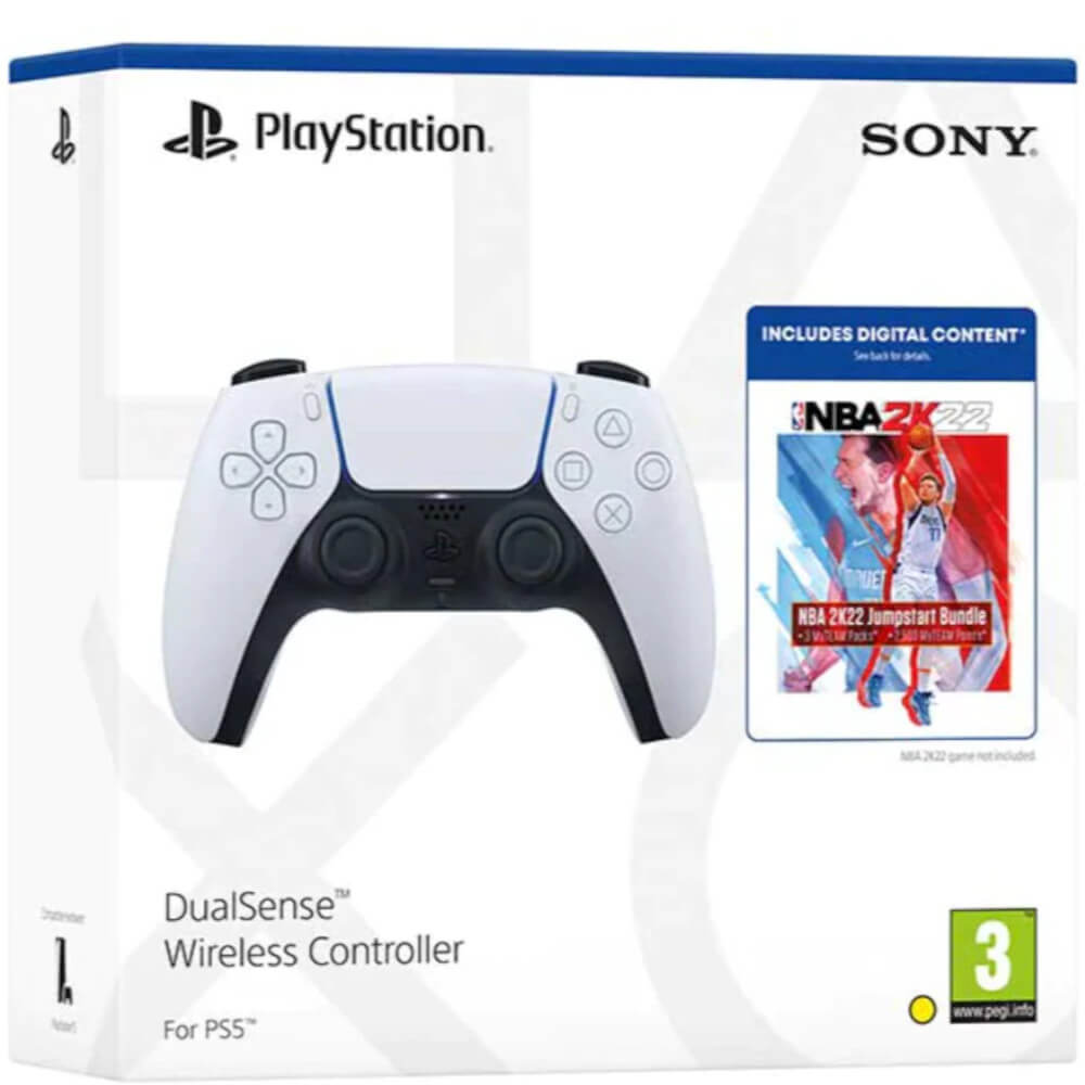  Controller Wireless PlayStation 5 DualSense + NBA 2K22 Digital Jumpstart Bundle, Alb 