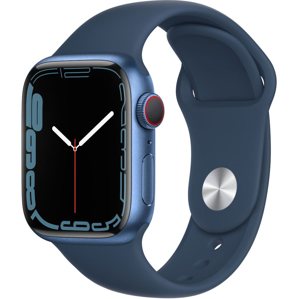 Apple Watch Series 7 GPS + Cellular, 41mm, Blue Aluminium Case, Abyss Blue Sport Band