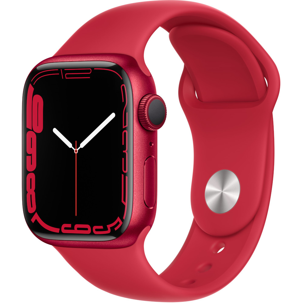 Apple Watch Series 7 GPS, 41mm, Green (PRODUCT)RED Aluminium Case, (PRODUCT)RED Sport Band