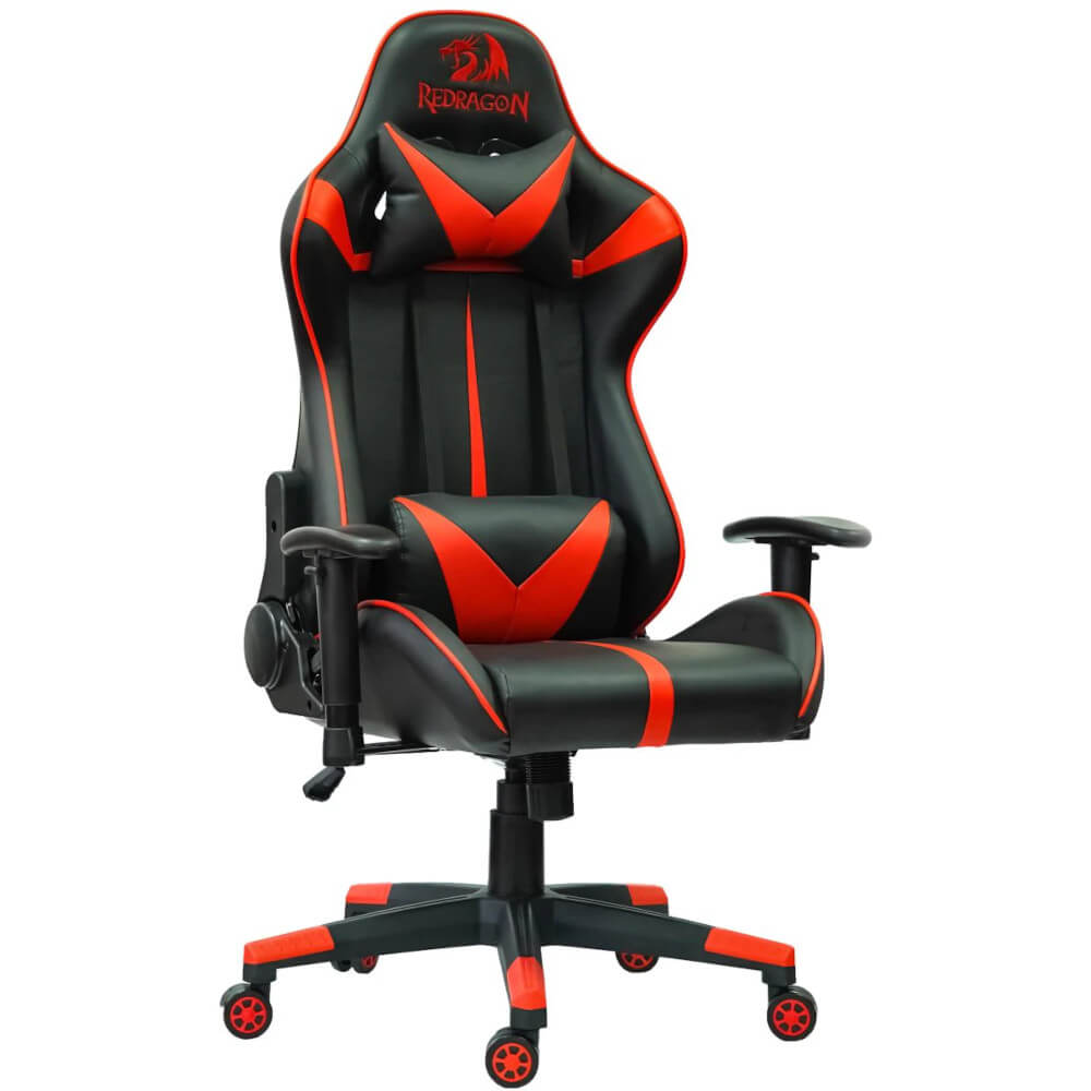 Scaun Gaming Redragon Rampage, Piele Sintetica, Inaltime Ajustabila, Negru/rosu