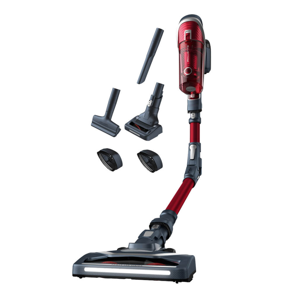  Aspiratorul vertical Rowenta X-Force Flex 8.60 Aqua RH9679WO, 0.55 L, 22 V, 185 W, Tehnologie ciclonica, Perie Mini Turbo, 2 viteze, Autonomie 35 min, Rosu/Gri  