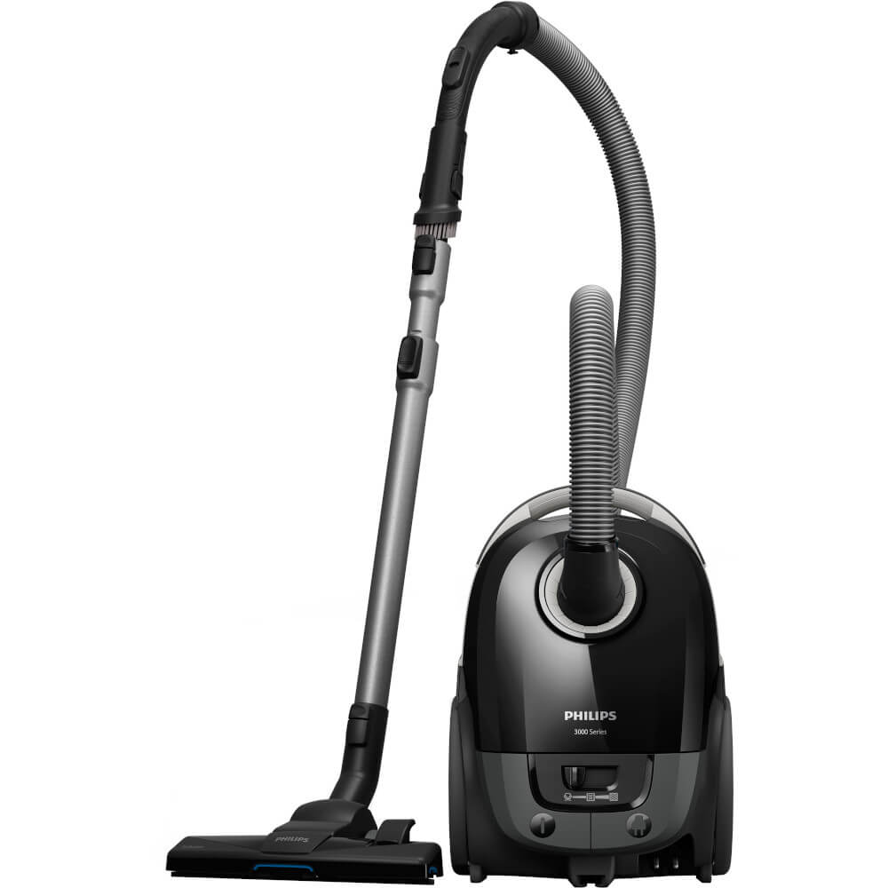  Aspirator cu sac Philips Seria 3000 XD3112/09, 900 W, 3 L, Multi-suprafete, Filtru anti-alergeni, Perie integrata, Cap TriActive, Negru 