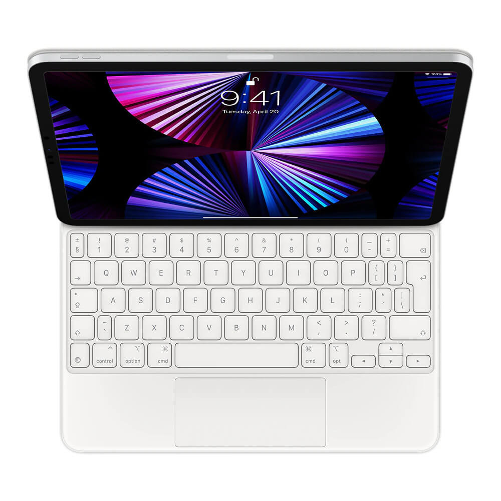 Husa cu tastatura Apple Magic Keyboard pentru iPad Pro 11? (gen.3) / iPad Air (gen.4) Alb, layout INT, Alb