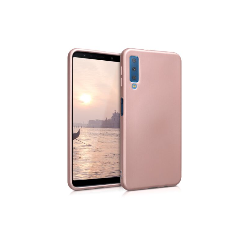 Husa pentru Samsung Galaxy A7 (2018), Silicon, Rose Gold, 46421.31