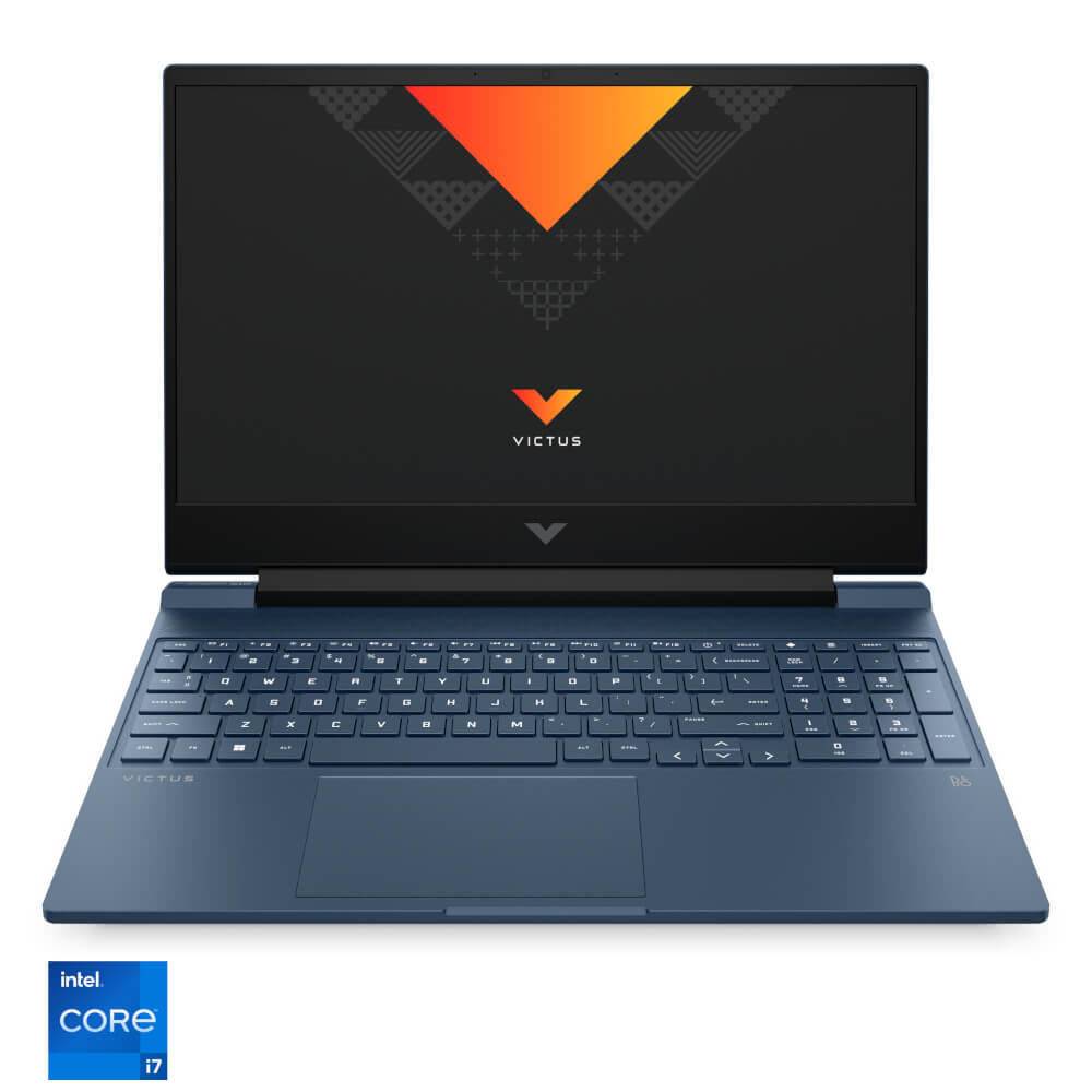 Laptop Gaming HP Victus 15-fa0000nq, 15.6?, Full HD, Intel Core i7-12700H, 16GB RAM, 1TB SSD, NVIDIA GeForce RTX 3050 Ti, No OS, Albastru