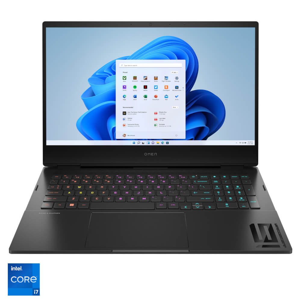  Laptop Gaming HP Omen 16-k0001nq, 16.1", QHD, Intel Core i7-12700H, 16GB RAM, 2TB SSD, NVIDIA GeForce RTX 3070, Windows 11 Home, Shadow Black 