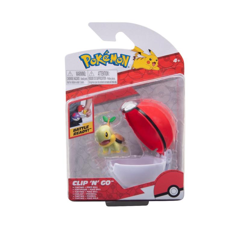 Figurina Clip\' N\' Go Pokemon, model Turtwig si Poke Ball