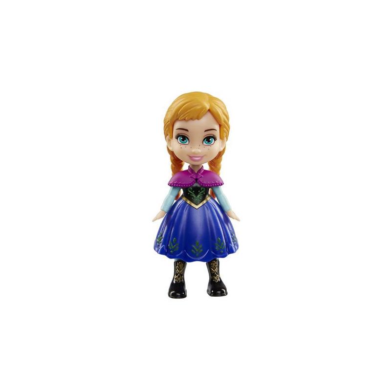  Mini papusa Disney Frozen, model Anna rochita albastra, 8cm 
