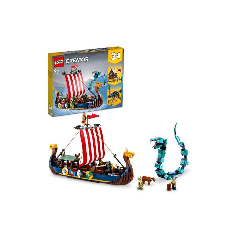  LEGO&#174; Creator 3-in-1 - Corabia vikinga si sarpele din Midgard 31132, 1192 piese 