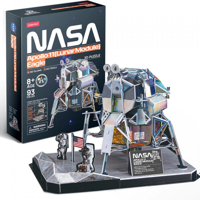 Cubic Fun - Puzzle 3D Nasa - Modulul Lunar Apollo 11, 93 Piese 