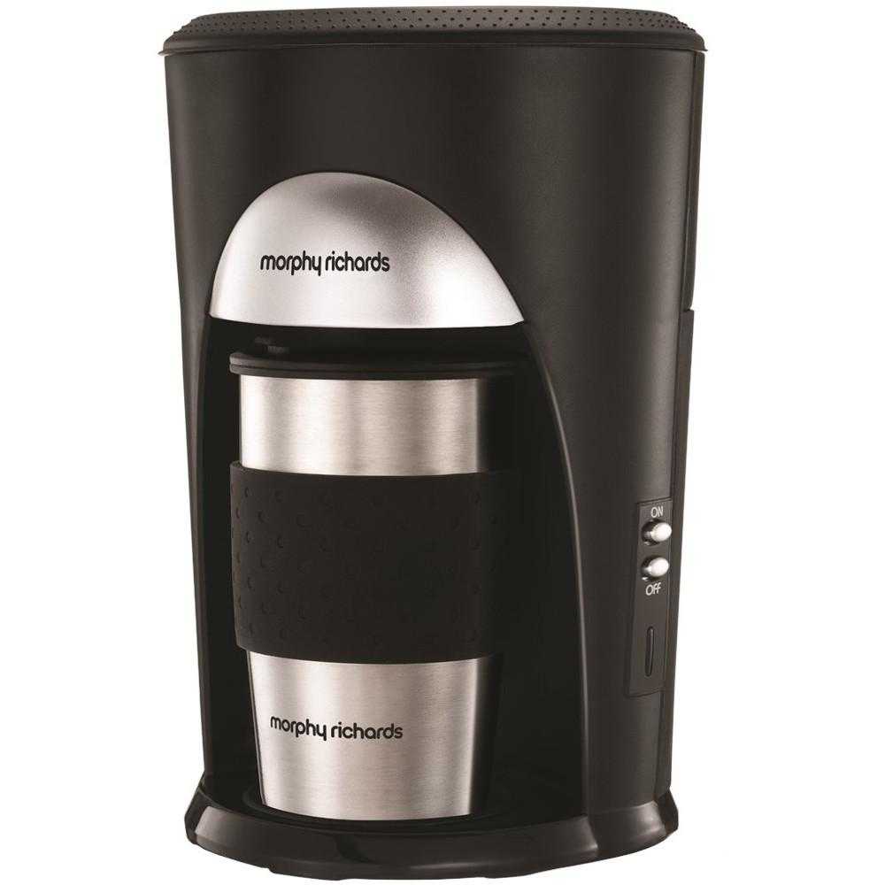  Cafetiera Morphy Richards Coffee On The Go 162740, 500 W, 0.3 L, Negru/Argintiu 