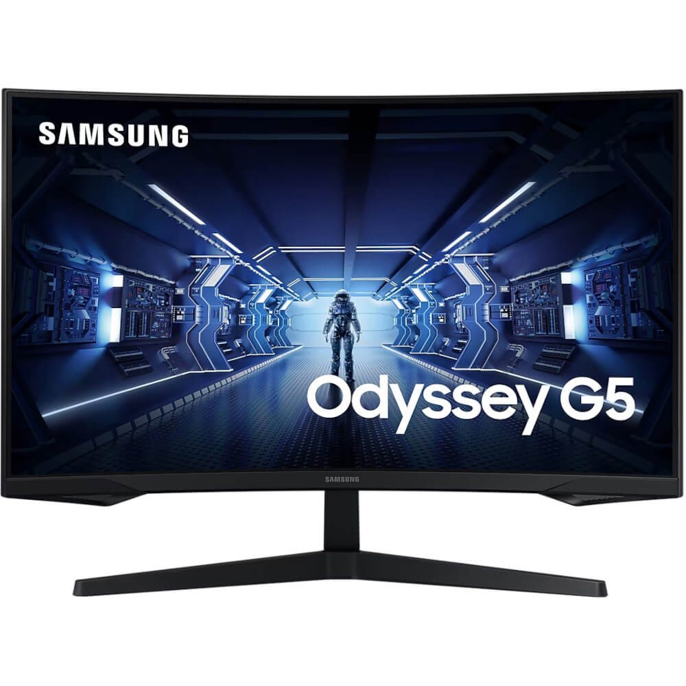 Monitor Gaming Curbat LED VA Samsung Odyssey G5 LC27G55TQBUXEN, 27", WQHD, 144 Hz, 1 ms, Freesync Premium, Negru 