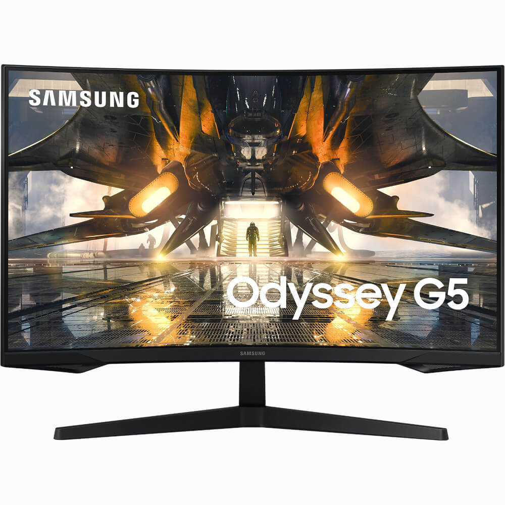  Monitor Gaming Curbat VA Samsung Odyssey G5, 32", WQHD, 165Hz, 1 ms, FreeSync Premium, Negru 