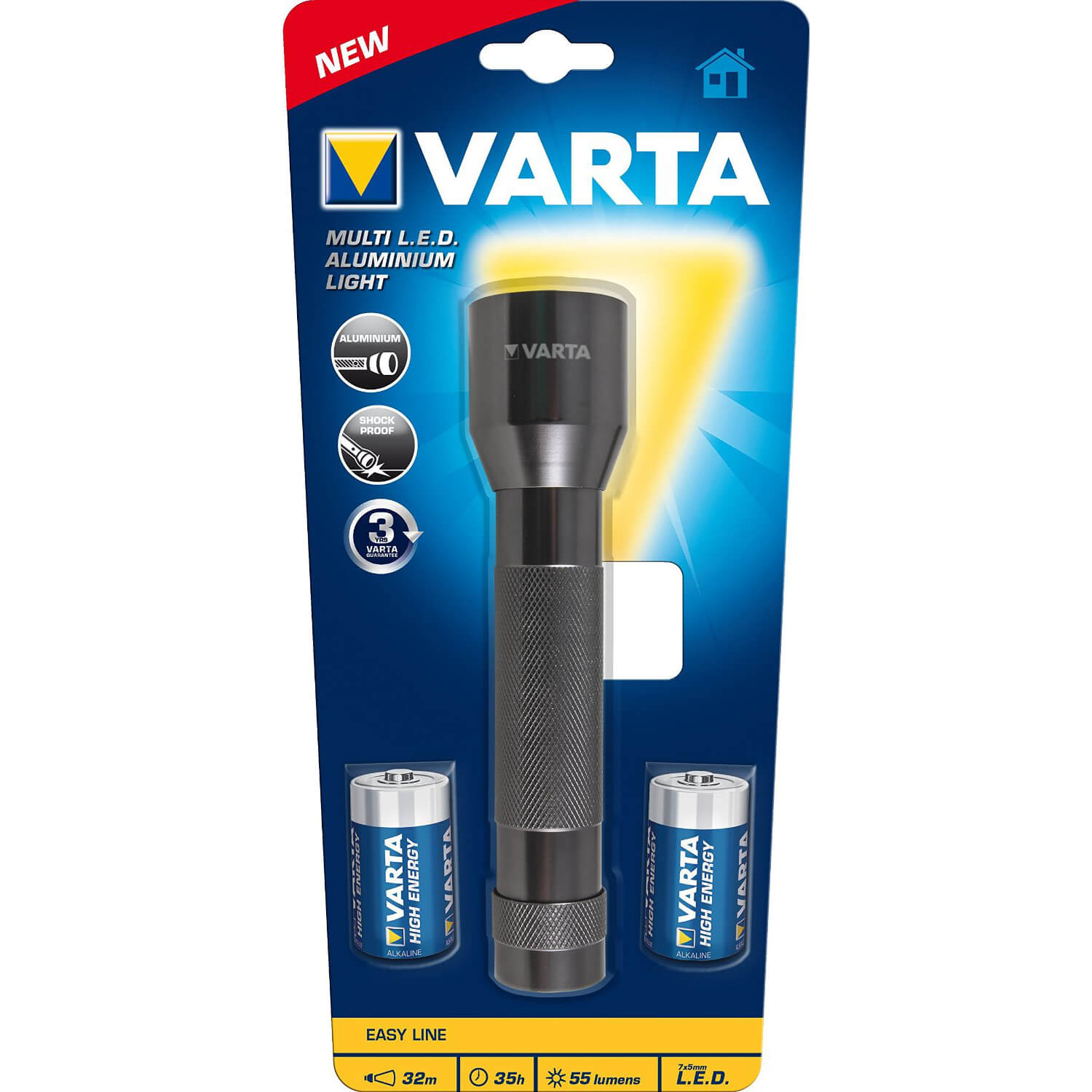  Lanterna Varta Multi LED Aluminium 16628, 2 x C 