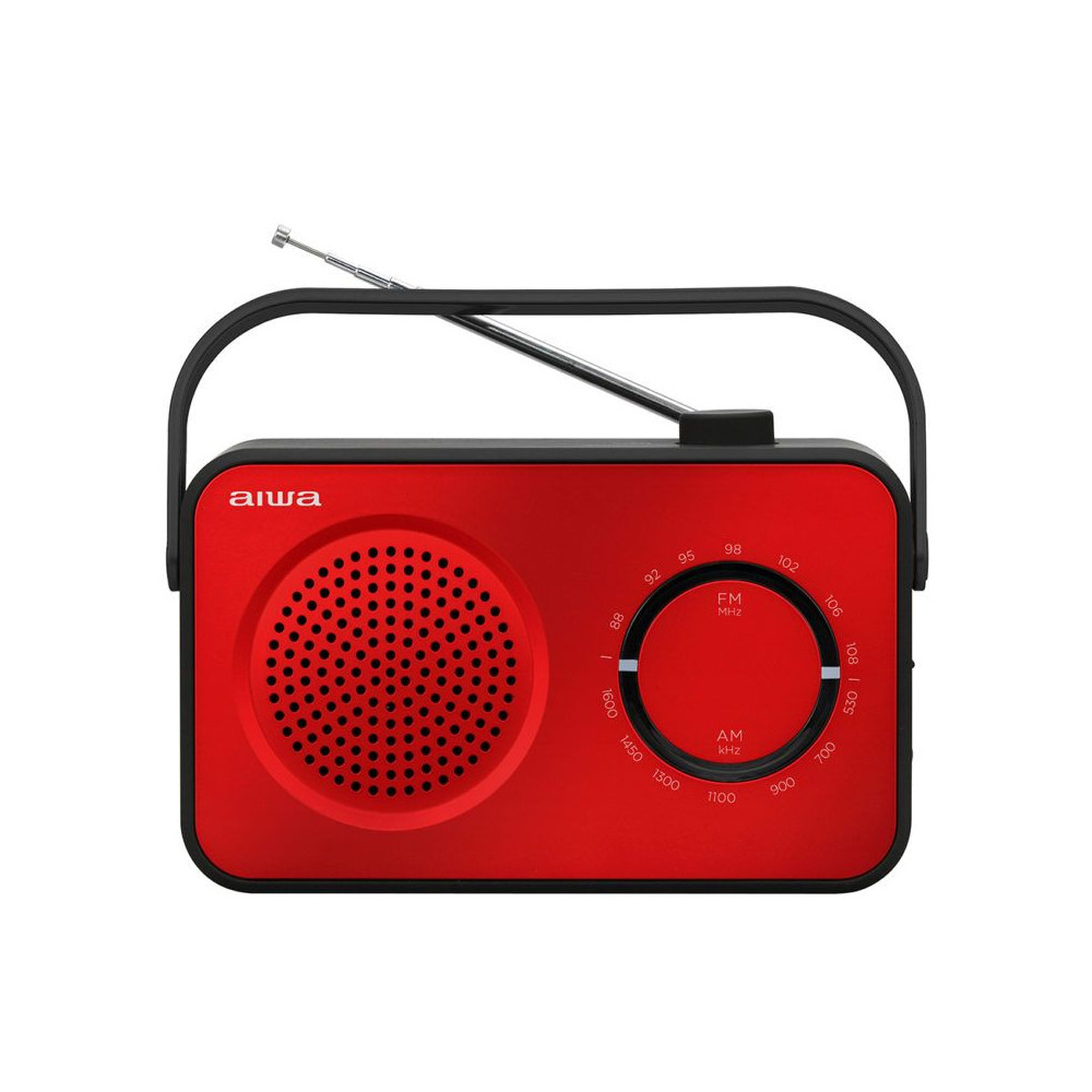 Radio portabil Aiwa R-190RD, FM, AUX, Rosu/Negru