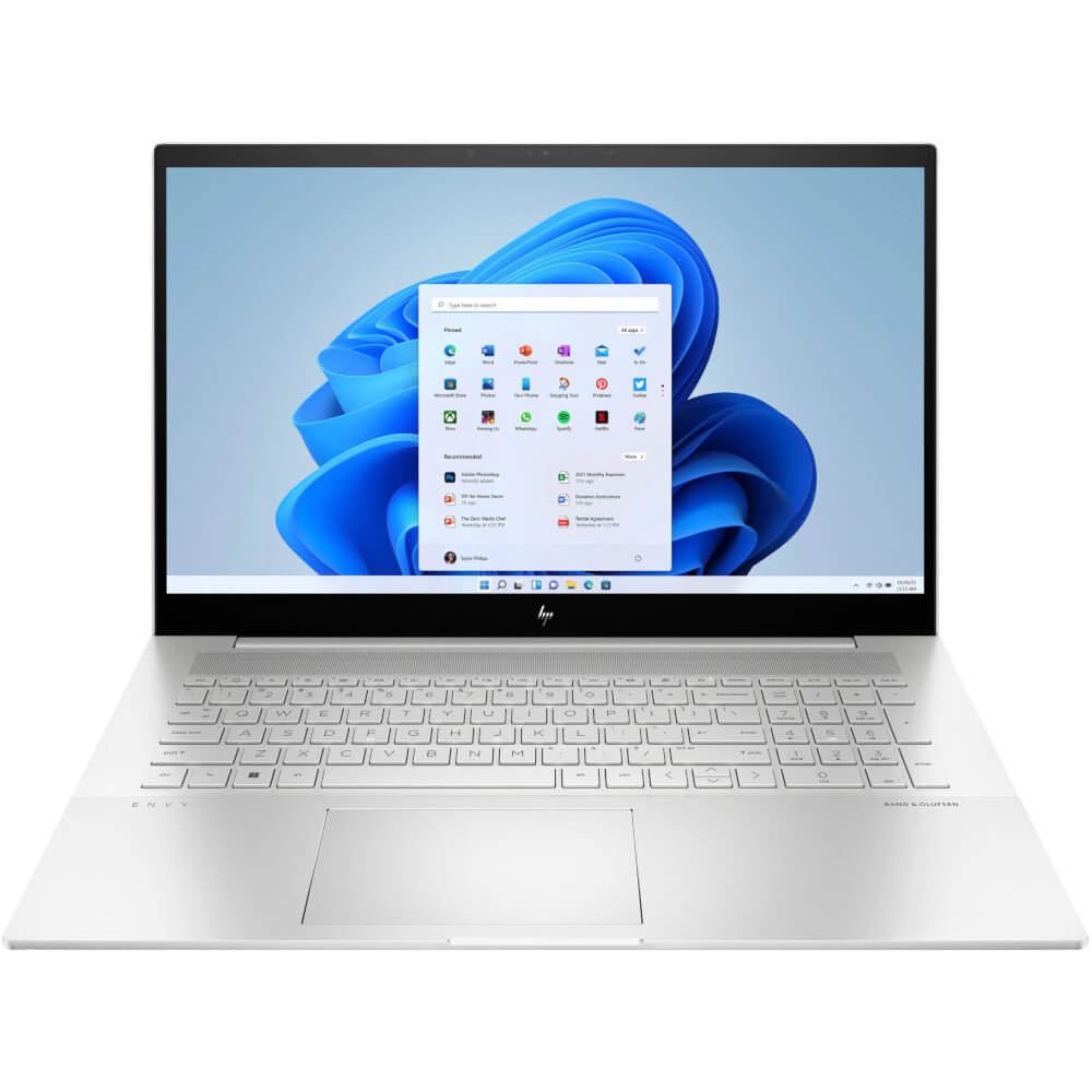  Laptop HP 17 Envy, 17.3", Full HD, Intel Core i5-1240P, 16GB RAM, 1TB SSD M.2, Intel Iris Xe Graphics, Windows 11 Home, Natural Silver 