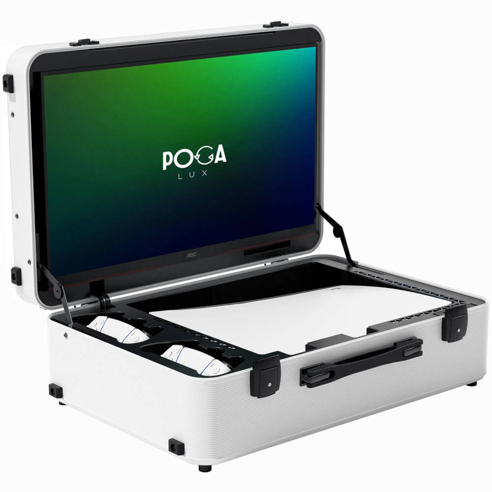  Monitor portabil POGA LUX, 23.8", IPS, Full-HD, 144Hz, 1ms, Certificare IP52, Compatibil PS5, Alb 