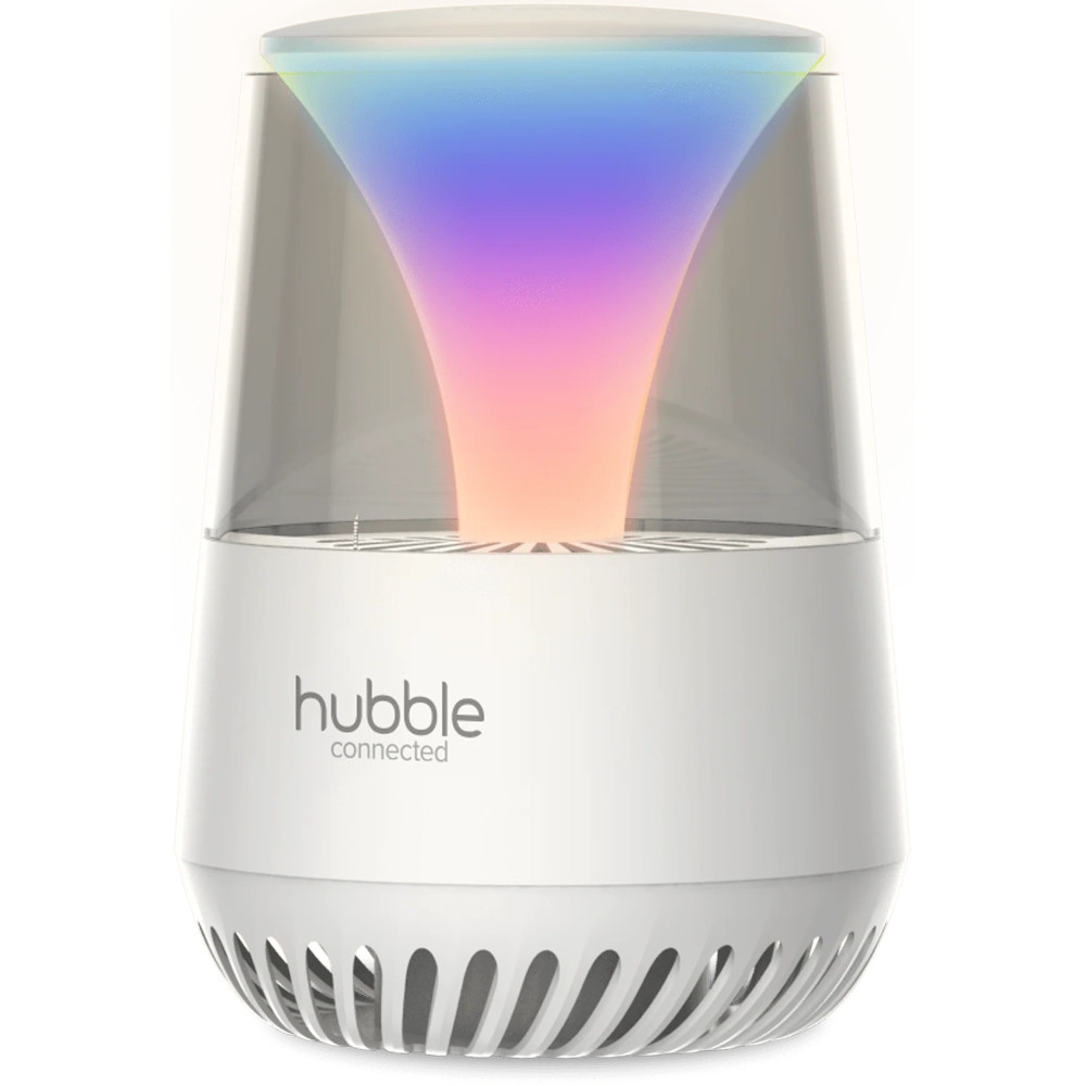 Purificator de aer Hubble Connected Pure 3-in-1, Boxa Bluetooth, Lumina de veghe, alb