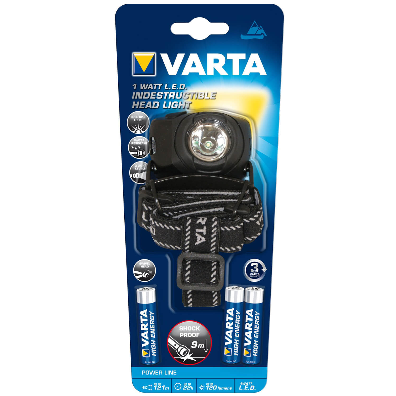  Lanterna Varta 1 W LED 17731, 3 x AAA, Frontala 
