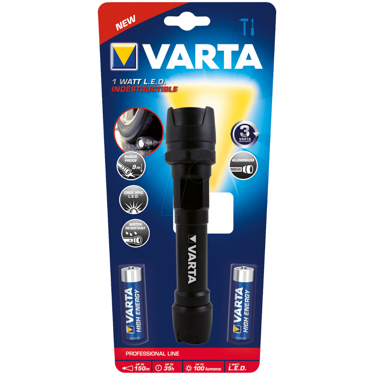  Lanterna Varta 1 W LED 18701, 2 x AA 