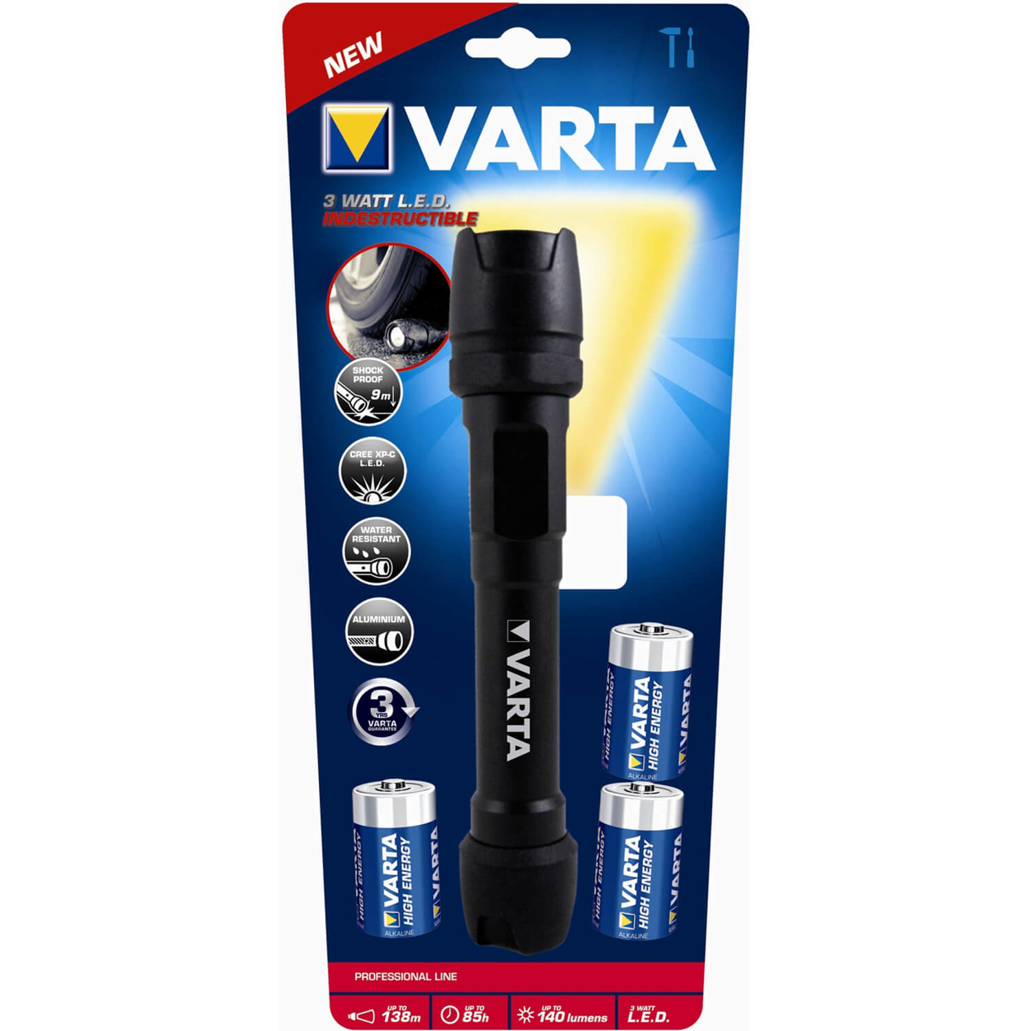  Lanterna Varta 3 W LED 18702, 3 x C 