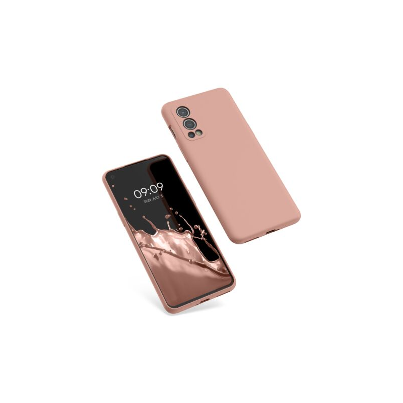 Husa Kwmobile pentru OnePlus Nord 2 5G, Silicon, Rose Gold, 56070.237