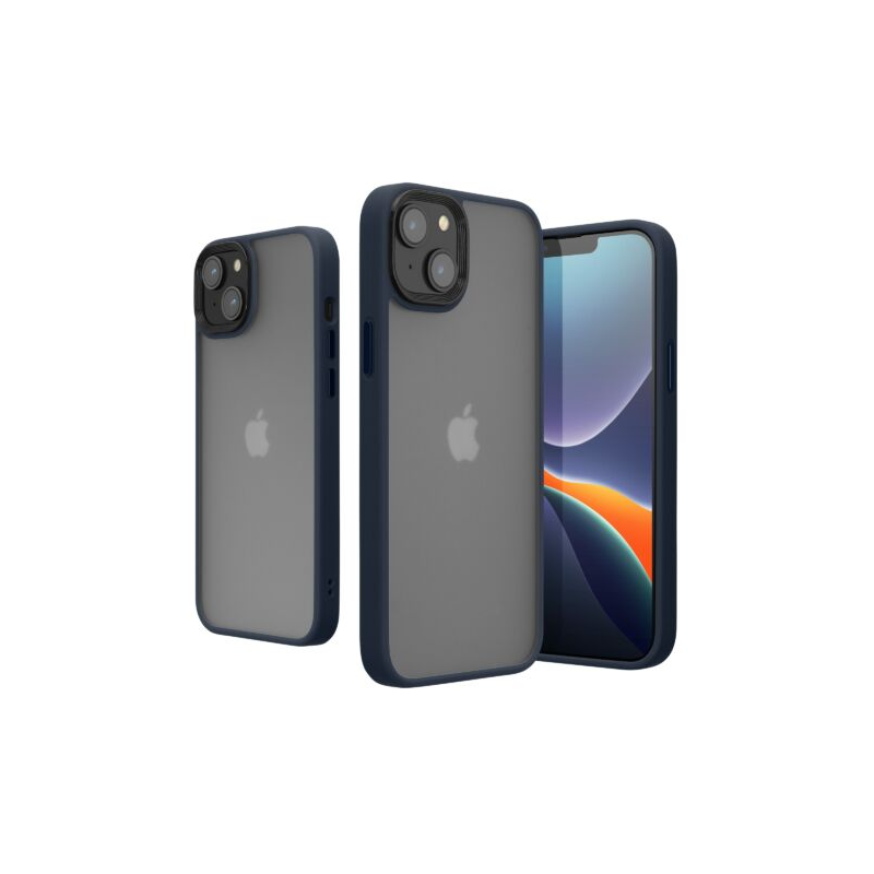 Husa Kwmobile pentru Apple iPhone 14, Silicon, Albastru/Transparent, 59089.17